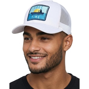 image:imageFunky Junque Mens Mesh Patch Saying Trucker Hat  Lightweight Cotton Cap with Sun Protection Golf Beach and Everyday Trendy Caps for MenLake Time  White