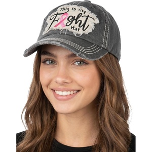 image:imageFunky Junque Pink Ribbon Awareness Cap Embroidered Cotton Baseball Hat  Soft cotton cap with embroidered pink ribbon for October awareness charity walks fundraising amp survivor giftsThis is My Fight Hat  Black