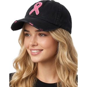 image:imageFunky Junque Pink Ribbon Awareness Cap Embroidered Cotton Baseball Hat  Soft cotton cap with embroidered pink ribbon for October awareness charity walks fundraising amp survivor giftsBlack Ribbon