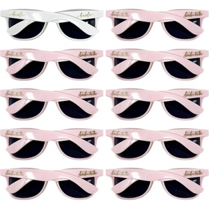 image:imageFunky Junque Polarized Retro Sunglasses Bridal Party Shades  Lightweight polarized sunglasses with contoured arms for bachelorette parties engagements honeymoons amp bridal showers10 Pack  Bride White  9 Bride Tribe Light Pink
