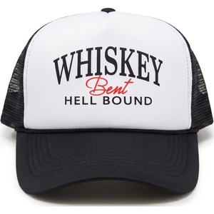 image:imageFunky Junque Premium Mesh Snapback Trucker Hat  Stylish Comfort for All  Patriotic Humor amp More  Lightweight Foam Trucker Hat with Adjustable Snapback Concerts Festivals and Weekend Wear Funny Trucker HatsWhiskey Bent Hell Bound  WhiteBlack
