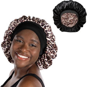 image:imageFunky Junque Satin Silk Sleep Bonnet Reversible Hair Wrap Cap  Premium satin sleep bonnet with reversible dualcolor design for bedtime hair protection curly styles amp braidsLeopardBlack