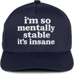 image:imageFunky Junque Solid Trucker Hat  Lightweight Polyester Hat with Sun Protection Everyday Outdoor and Vacation Trendy Hats for Women and MenIm So Mentally Stable Its Insane  Navy