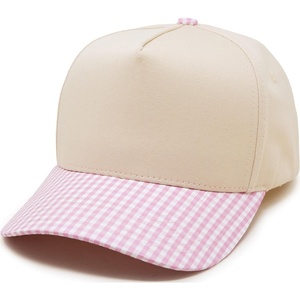 image:imageFunky Junque Trucker Snapback Hat  Lightweight Canvas Trucker Hat with Adjustable Snapback Golf Beach and Everyday Trendy Trucker Hats for Women and MenGingham Print  Pink  WhiteBeige
