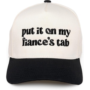 image:imageFunky Junque Trucker Snapback Hat  Lightweight Cotton Trucker Hat with Adjustable Snapback Golf 4th of July and Street Style Funny Trucker Hats for WomenPut It on My Fiances Tab  BeigeBlack