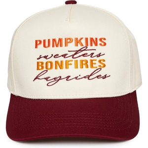 image:imageFunky Junque Trucker Snapback Hat  Lightweight Cotton Trucker Hat with Adjustable Snapback Golf 4th of July and Street Style Funny Trucker Hats for WomenPumpkins Bonfires  BurgundyBeige