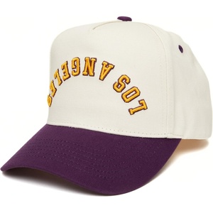 image:imageFunky Junque Upside Down City 2 Tone Trucker Hat Embroidered Baseball Cap  Structured 5 Panel cotton cap with 3D embroidery for street style weekend getaways game days amp music festivalsLos Angeles  PurpleBeige
