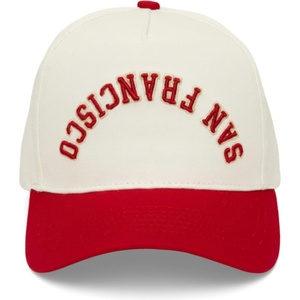 image:imageFunky Junque Upside Down City 2 Tone Trucker Hat Embroidered Baseball Cap  Structured 5 Panel cotton cap with 3D embroidery for street style weekend getaways game days amp music festivalsSan Francisco  RedBeige