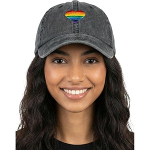 image:imageFunky Junque Vintage Dad Hat Distressed Embroidered Baseball Cap  Soft cotton distressed dad hat with vintage wash for festivals road trips brunch weekends amp everyday styleRainbow Heart  Black Washed
