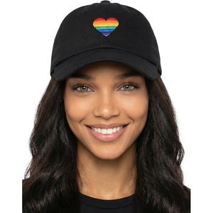 image:imageFunky Junque Vintage Dad Hat Distressed Embroidered Baseball Cap  Soft cotton distressed dad hat with vintage wash for festivals road trips brunch weekends amp everyday styleRainbow Heart  Black