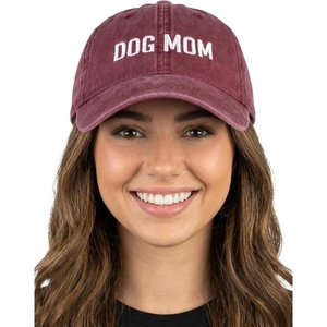 image:imageFunky Junque Vintage Dad Hat Distressed Embroidered Baseball Cap  Soft cotton distressed dad hat with vintage wash for festivals road trips brunch weekends amp everyday styleDog Mom Block Letters  Burgundy