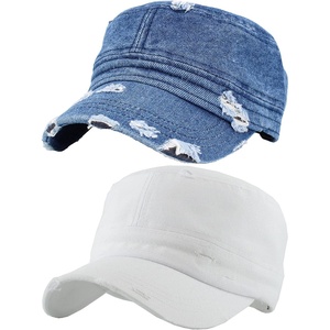 image:imageFunky Junque Vintage Newsboy Cap Womens Cadet Cabbie Hat  Cadet cap with vintage distressed look for casual outings fall layering denim looks amp gifting2 Pack Distressed White  Dk Denim