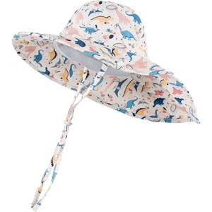image:imageFunky Junque Wide Brim Baby Sun Hat Adjustable Beach Bucket Cap  Soft padded polyester baby bucket hat with double loops for zoo trips beach boating picnics amp parksDinosaur