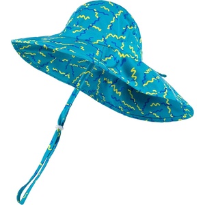 image:imageFunky Junque Wide Brim Baby Sun Hat Adjustable Beach Bucket Cap  Soft padded polyester baby bucket hat with double loops for zoo trips beach boating picnics amp parksSquiggle Print