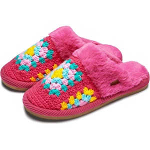 image:imageFunky Junque Womens Clog Slippers Faux Fur House Shoes  Faux fur slippers with soft polyester lining for lounging coffee runs mail checks casual outings amp giftingCrochet  Fuchsia