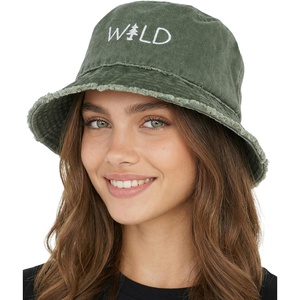 image:imageFunky Junque Womens Embroidered Bucket Hat  Lightweight Cotton Bucket Hat with Sun Protection Beach Festival and Sun Reversible Bucket Hats for WomenWild  Green
