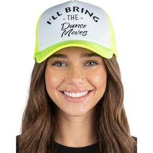 image:imageFunky Junque Womens Funny Trucker Hats  Adult Humor for Bachelorette Girls Trips Festivals amp Birthday GiftIll Bring the Dance Moves  WhiteNeon Yellow