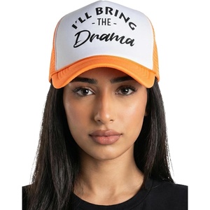 image:imageFunky Junque Womens Funny Trucker Hats  Adult Humor for Bachelorette Girls Trips Festivals amp Birthday GiftIll Bring the Drama  WhiteNeon Orange