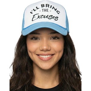 image:imageFunky Junque Womens Funny Trucker Hats  Adult Humor for Bachelorette Girls Trips Festivals amp Birthday GiftIll Bring the Excuses  White Light Blue