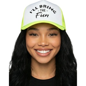 image:imageFunky Junque Womens Funny Trucker Hats  Adult Humor for Bachelorette Girls Trips Festivals amp Birthday GiftIll Bring the Fun  WhiteNeon Yellow