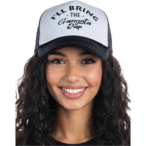 image:imageFunky Junque Womens Funny Trucker Hats  Adult Humor for Bachelorette Girls Trips Festivals amp Birthday GiftIll Bring the Gangsta Rap  WhiteBlack