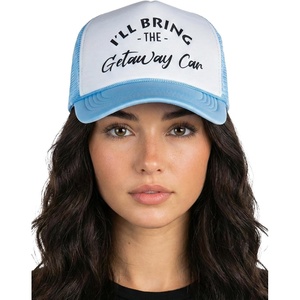 image:imageFunky Junque Womens Funny Trucker Hats  Adult Humor for Bachelorette Girls Trips Festivals amp Birthday GiftIll Bring the Getaway Car  WhiteLt Blue