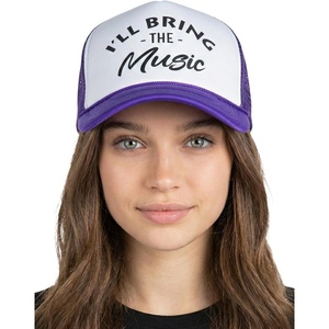 image:imageFunky Junque Womens Funny Trucker Hats  Adult Humor for Bachelorette Girls Trips Festivals amp Birthday GiftIll Bring the Music  WhiteDk Purple