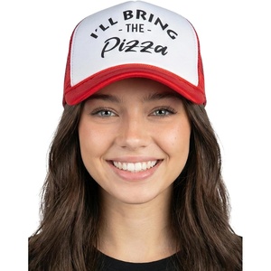image:imageFunky Junque Womens Funny Trucker Hats  Adult Humor for Bachelorette Girls Trips Festivals amp Birthday GiftIll Bring the Pizza  WhiteRed