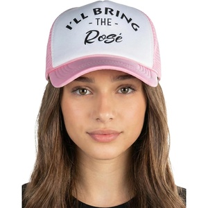 image:imageFunky Junque Womens Funny Trucker Hats  Adult Humor for Bachelorette Girls Trips Festivals amp Birthday GiftIll Bring the Rose  WhiteLt Pink