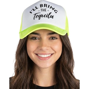 image:imageFunky Junque Womens Funny Trucker Hats  Adult Humor for Bachelorette Girls Trips Festivals amp Birthday GiftIll Bring the Tequila  WhiteNeon Yellow