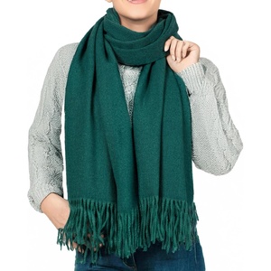 image:imageFunky Junque Womens Pashmina Scarf  Cashmere Feel Shawl Wrap for Weddings Evening Dresses amp Winter OutfitsForest Green