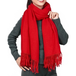 image:imageFunky Junque Womens Pashmina Scarf  Cashmere Feel Shawl Wrap for Weddings Evening Dresses amp Winter OutfitsRed