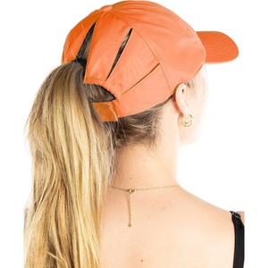 image:imageFunky Junque Womens Ponytail Hat  High amp Messy Bun Baseball Cap with 5Slit Design MoistureWicking Sports HatsOrange
