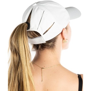 image:imageFunky Junque Womens Ponytail Hat  High amp Messy Bun Baseball Cap with 5Slit Design MoistureWicking Sports HatsWhite