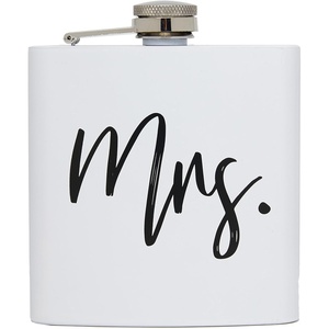 image:imageHidden Hip Flask  6 Pack 1 Bride White amp 5 Squad Black  Stainless steel hip flask with etched sayings for weddings bachelor parties bachelorette getaways amp celebrationsMrs White