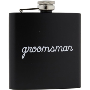 image:imageHidden Hip Flask  6 Pack 1 Bride White amp 5 Squad Black  Stainless steel hip flask with etched sayings for weddings bachelor parties bachelorette getaways amp celebrationsGroomsman Black