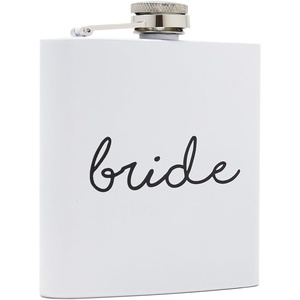 image:imageHidden Hip Flask  6 Pack 1 Bride White amp 5 Squad Black  Stainless steel hip flask with etched sayings for weddings bachelor parties bachelorette getaways amp celebrationsBride White