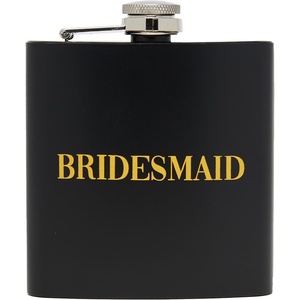 image:imageHidden Hip Flask  6 Pack 1 Bride White amp 5 Squad Black  Stainless steel hip flask with etched sayings for weddings bachelor parties bachelorette getaways amp celebrationsBridesmaid BlackGold