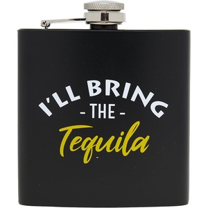 image:imageStainless Steel 6 Oz Hip Flask  Beast of Bourbon  Drinking flask with humorous inscription for weddings bachelor parties sporting events amp golf outingsIll Bring The Tequila BlackNeon Yellow