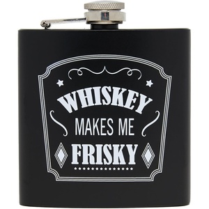 image:imageStainless Steel 6 Oz Hip Flask  Beast of Bourbon  Drinking flask with humorous inscription for weddings bachelor parties sporting events amp golf outingsWhiskey Makes Me Frisky Black