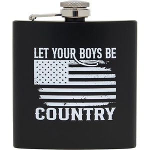 image:imageStainless Steel 6 Oz Hip Flask  Beast of Bourbon  Drinking flask with humorous inscription for weddings bachelor parties sporting events amp golf outingsLet Your Boys Be Country Black