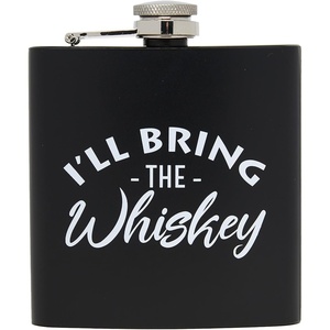 image:imageStainless Steel 6 Oz Hip Flask  Beast of Bourbon  Drinking flask with humorous inscription for weddings bachelor parties sporting events amp golf outingsIll Bring The Whiskey BlackWhite