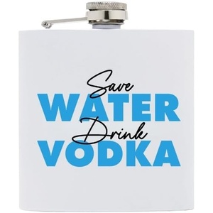 image:imageStainless Steel 6 Oz Hip Flask  Beast of Bourbon  Drinking flask with humorous inscription for weddings bachelor parties sporting events amp golf outingsSave Water Drink Vodka White