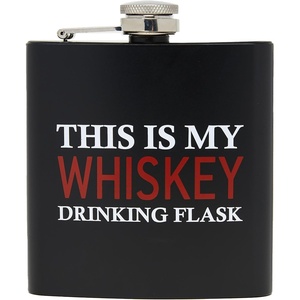 image:imageStainless Steel 6 Oz Hip Flask  Beast of Bourbon  Drinking flask with humorous inscription for weddings bachelor parties sporting events amp golf outingsThis is My  Whiskey BlackBrown