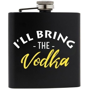 image:imageStainless Steel 6 Oz Hip Flask  Beast of Bourbon  Drinking flask with humorous inscription for weddings bachelor parties sporting events amp golf outingsIll Bring The Vodka BlackYellow