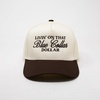image:imageFunky Junque Adult Trucker Snapback Hat 2Tone Baseball Cap  5Panel Baseball Cap for Women and Men CottonPoly Blend Adjustable Fit Curved Brim Sun Protection for Golf Casual WearLivin on That Blue Collar Dollar  BrownBeige