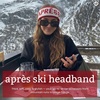 image:imageFunky Junque Aprs Ski Ear Warmer Headband  Cozy Winter Knit Headwrap for Women Running Skiing ColdWeather Head Wrap  Ivory Black LetteringIvory Burgundy