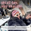 image:imageFunky Junque Aprs Ski Ear Warmer Headband  Cozy Winter Knit Headwrap for Women Running Skiing ColdWeather Head Wrap  Ivory Black LetteringIvory Burgundy