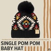 image:imageFunky Junque Baby Pom Pom Beanie  Soft Knit Infant Winter Hat for Baby Girls amp Boys Cozy Warm Newborn Beanie 012 MonthsAztec Pattern  Black