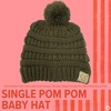 image:imageFunky Junque Baby Pom Pom Beanie  Soft Knit Infant Winter Hat for Baby Girls amp Boys Cozy Warm Newborn Beanie 012 MonthsDark Olive